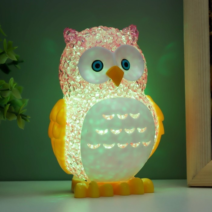 Ночник Ночник "Филин" LED RGB от батареек 3хLR44 МИКС 6х7х10см RISALUX