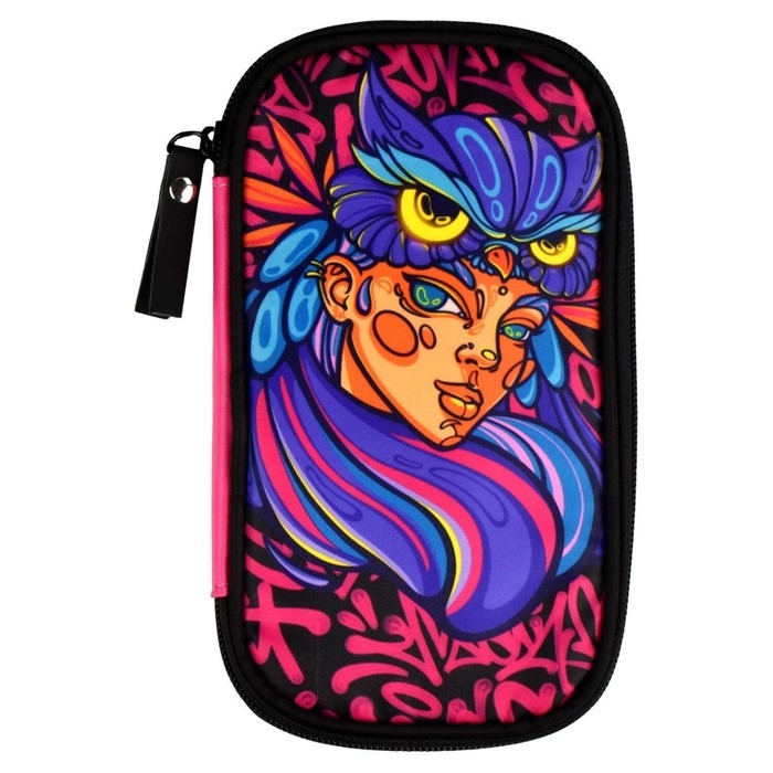 Пенал 1 секция 110 х 200 мм, текстильный, Феникс Пенал 1 секция 110 х 200 мм, текстильный, Феникс "Девушка сова"