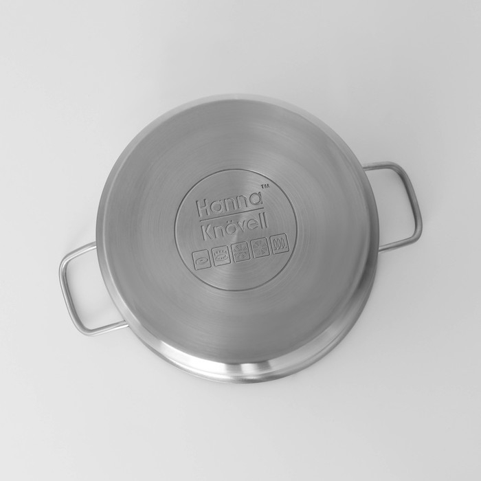 Кастрюля из нержавеющей стали Hanna Knövell с крышкой, 5 л, d=22 см, h=13 см, толщина стенки 0,6 мм, индукция Кастрюля из нержавеющей стали Hanna Knövell с крышкой, 5 л, d=22 см, h=13 см, толщина стенки 0,6 мм, индукция