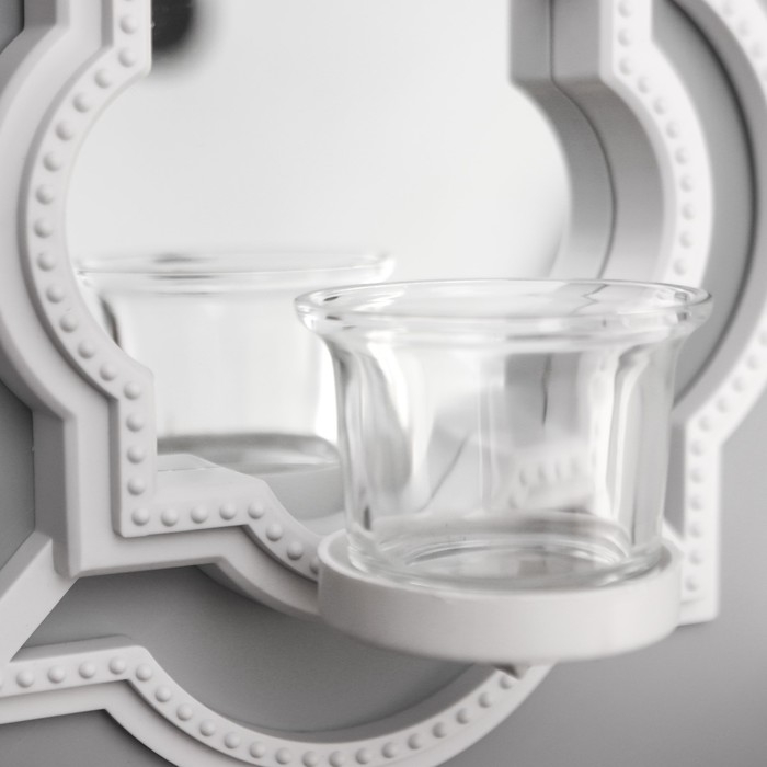 Подсвечник настенный стекло на 1 свечу Подсвечник настенный стекло на 1 свечу "Отражение" набор 2 шт d-4 см белая 8х20х20,5 см