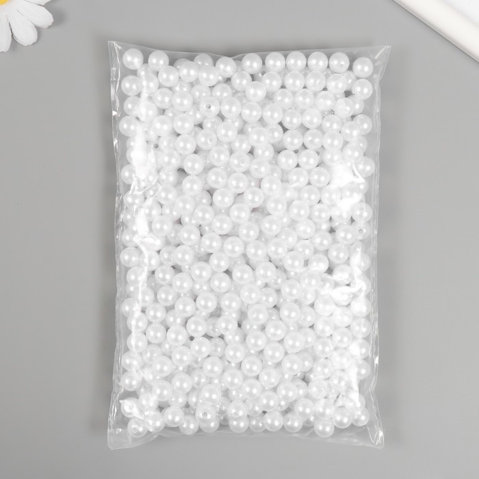 Набор бусин Набор бусин "Жемчуг" d 10 мм, 250 гр, белоснежный