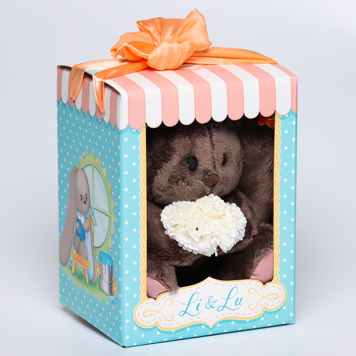 Мягкая игрушка «Li с белыми цветами», заяц, 25 см Мягкая игрушка «Li с белыми цветами», заяц, 25 см