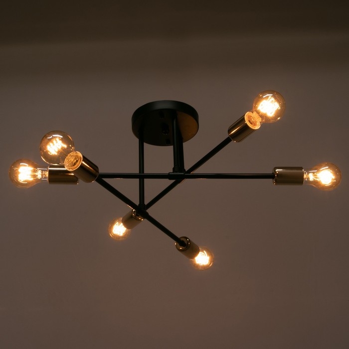 Люстра 2232/6 E27 40Вт черно-золотой 60х60х21 см BayerLux