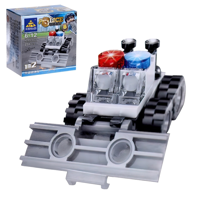 Конструктор блочный «Полицейский транспорт», 10 видов, МИКС