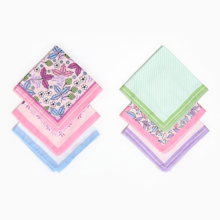 Платки носовые женские Этель  Платки носовые женские Этель "Лето" 30*30 см, (набор 12 шт), рис. МИКС,100% хл