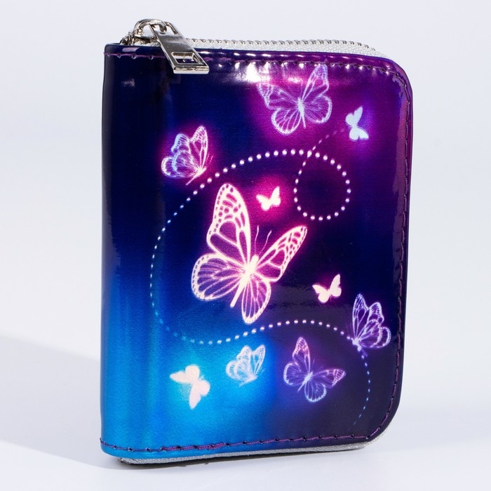 Кошелёк с голографическим эффектом «Бабочки», 12.5х9.2 см