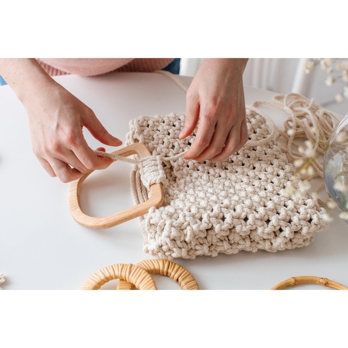 Ручки для сумки деревянные, 12 × 12,9 см, 2 шт, цвет бежевый Ручки для сумки деревянные, 12 × 12,9 см, 2 шт, цвет бежевый