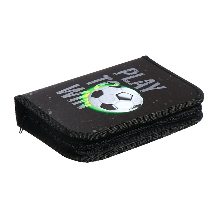 Пенал 1 секция 140 х 210 х 40 мм, откидной карман и косметичка, тканевый, Calligrata TOP Content Пенал 1 секция 140 х 210 х 40 мм, откидной карман и косметичка, тканевый, Calligrata TOP Content "Футбол"