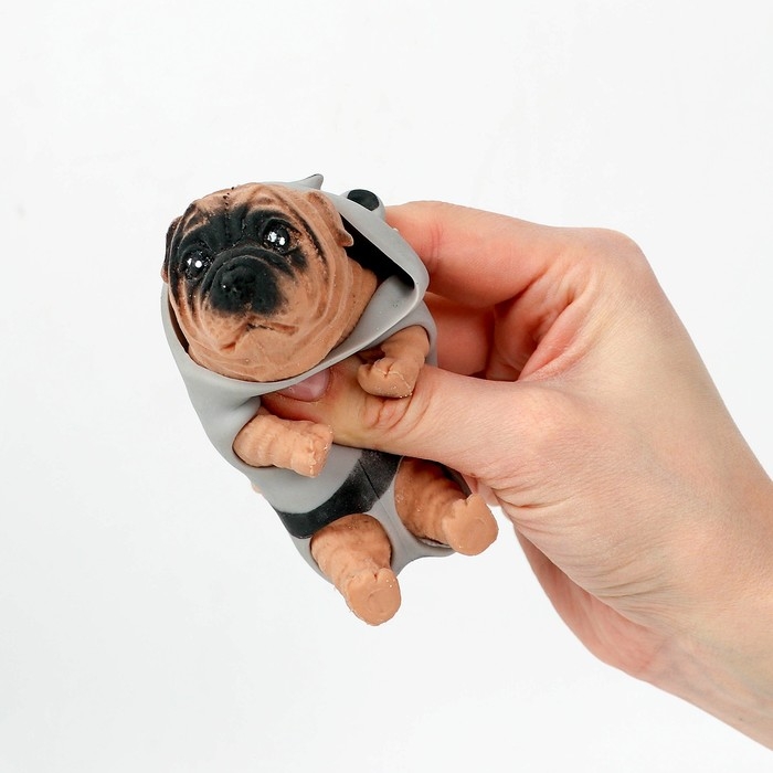 Мялка-тянучка «Собачка» с песком, одежда снимается, виды МИКС