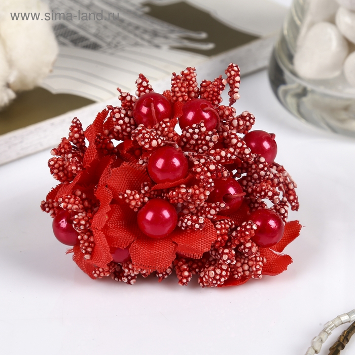 Декор для творчества Декор для творчества "Цветы с бусиной" 10 см (1 набор=1 букету) в букете 12 цветов