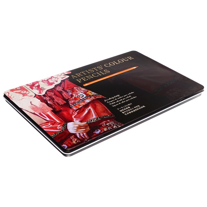 Карандаши цельнографитные, в металлической коробке, 24 цвета Карандаши цельнографитные, в металлической коробке, 24 цвета