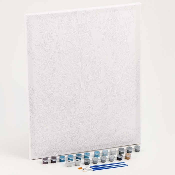 Картина по номерам на холсте с подрамником с золотой краской «Перья», 40 х 50 см Картина по номерам на холсте с подрамником с золотой краской «Перья», 40 х 50 см