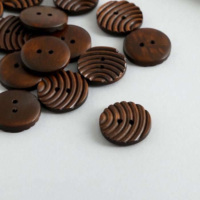 Пуговицы дерево для творчества 2 прокола Пуговицы дерево для творчества 2 прокола "Барханы" набор 15 шт 2,5х2,5х0,4 см