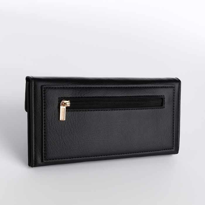 Кошелёк женский на кнопке, цвет чёрный