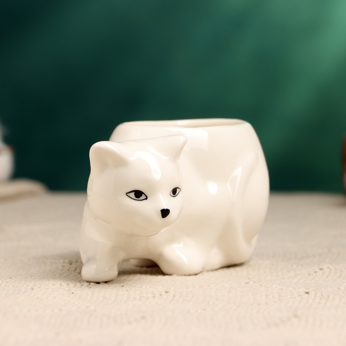 Горшок  Горшок "Кошка Милка" белый, 11х5х5см