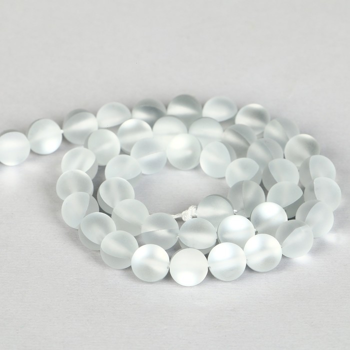 Бусины из натурального камня &laquo;Кошачий глаз&raquo;, набор 46 шт., размер 1 шт. &mdash; 8 мм, матовый серо-белый