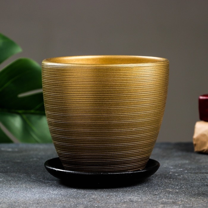 Горшок цветочный Горшок цветочный "Амелия" коричневый, 1,4 л