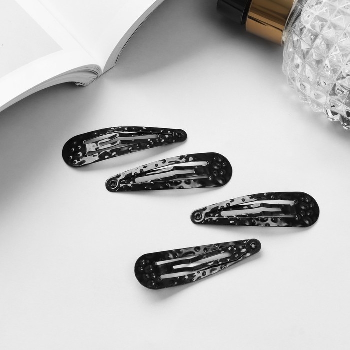 Невидимка для волос  Невидимка для волос "Ажурная " (набор 6 шт) 5 см, чёрный