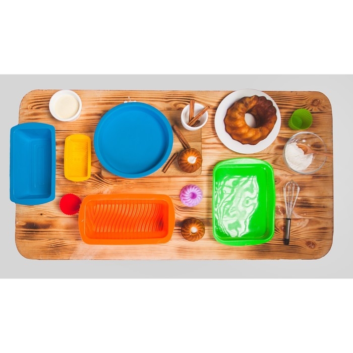 Форма для выпечки Доляна &laquo;Хлеб. Полосы&raquo;, силикон, 27,5&times;13,5&times;7 см, внутр.размер 23,5&times;11 см, цвет персиковый