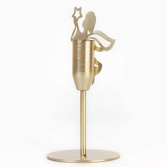 Подсвечник новогодний «Новый год: Ангел, зол., 7,4 х 15,3 см, диам. под свечу 2,2 см Подсвечник новогодний «Новый год: Ангел, зол., 7,4 х 15,3 см, диам. под свечу 2,2 см