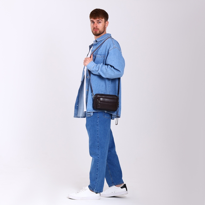 Сумка мужская через плечо, искусственная кожа, цвет коричневый Сумка мужская через плечо, искусственная кожа, цвет коричневый