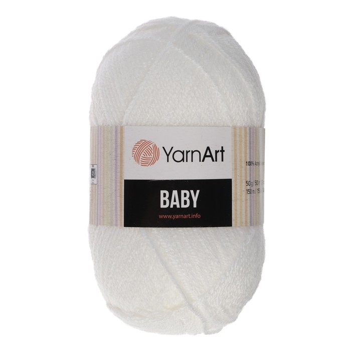 Пряжа "Baby" 100% акрил 150м/50гр (501 белый)