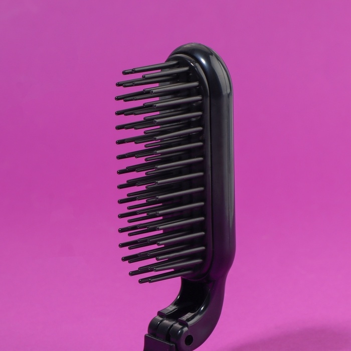 Расчёска массажная, складная, с зеркалом, 3 × 10 см, цвет чёрный Расчёска массажная, складная, с зеркалом, 3 × 10 см, цвет чёрный