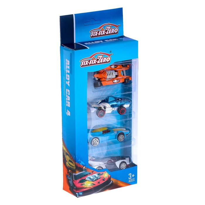 Набор металлических машин Hot Car, 4 штуки Набор металлических машин Hot Car, 4 штуки