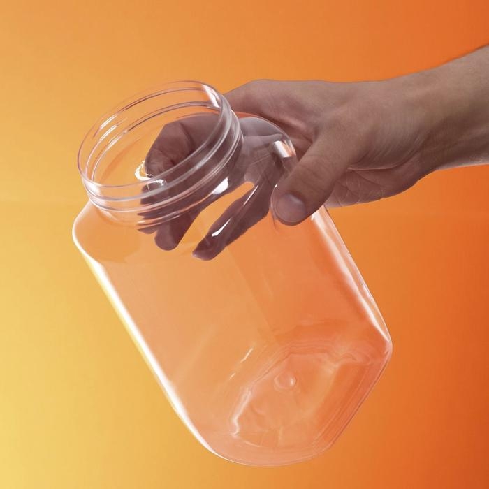 Банка с крышкой  Банка с крышкой "Квадратная", пэт, 1,5 л, 82 мм