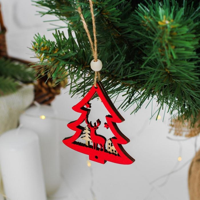 Новогодняя подвеска «Новогодний олень», цвет красный Новогодняя подвеска «Новогодний олень», цвет красный