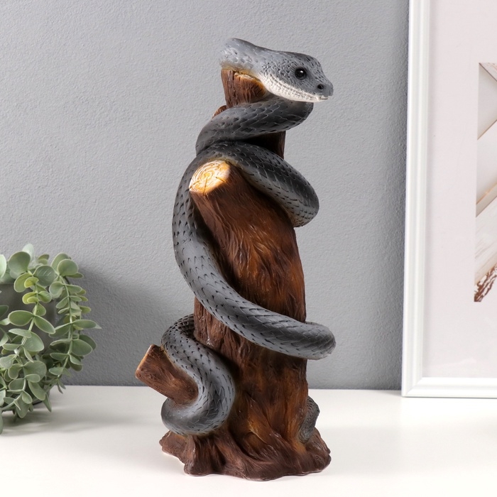 Новогодняя копилка  Новогодняя копилка "Змея на пеньке"  33 х 14 х 15 см