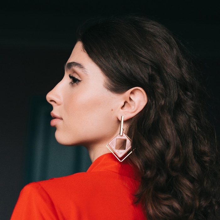 Серьги ассорти «Иллюзия», цвет пудровый в золоте Серьги ассорти «Иллюзия», цвет пудровый в золоте