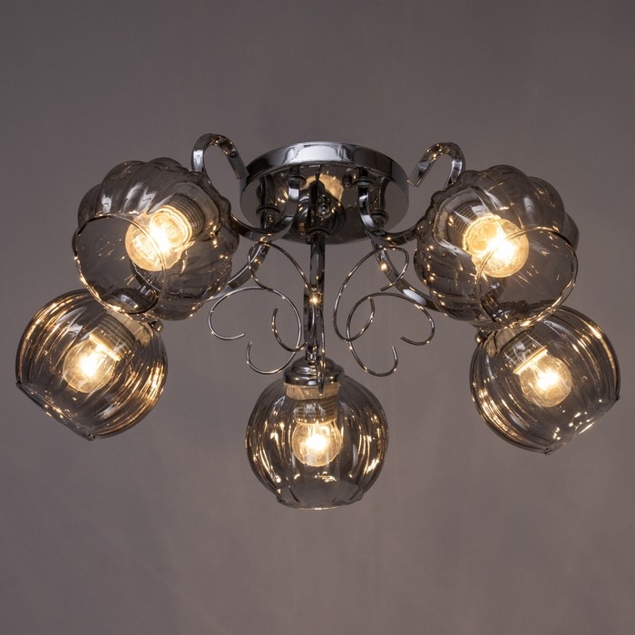 Люстра Люстра "Эшли" 5х40Вт Е27 Хром 55х55х20см