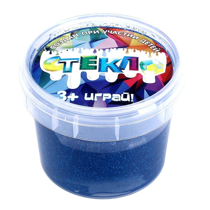 Слайм «Стекло» с ярко-синими блёстками, 90 г Слайм «Стекло» с ярко-синими блёстками, 90 г