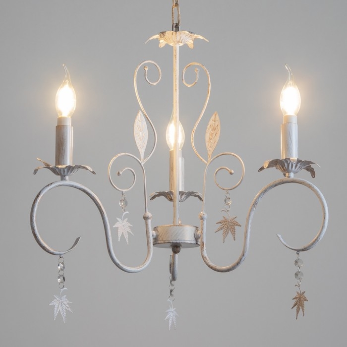 Люстра Люстра "Беатрис" 3xE14 40Вт белый с золотой патиной 56,5х56,5х48,5-105 см BayerLux