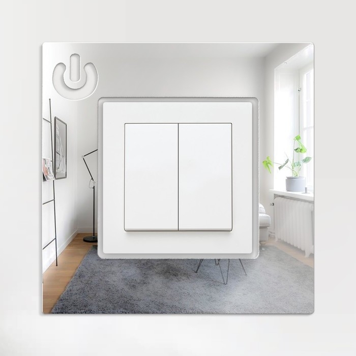 Наклейка интерьерная под выключатель Наклейка интерьерная под выключатель "Вкл/выкл", декор настенный зеркальный, 15х15 см