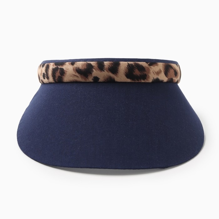 Козырёк женский MINAKU "Leopard" цвет тёмно-синий, р-р  56-58