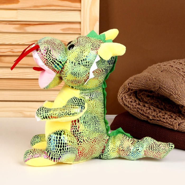 Мягкая игрушка «Дракон», 27 см, цвет зелёный