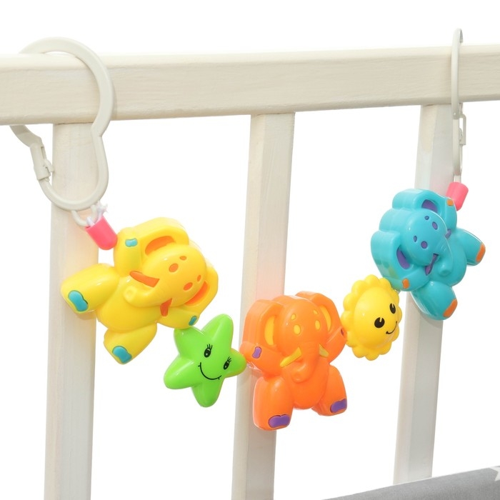 Растяжка на коляску/кроватку «Слоники», 3 игрушки, цвет МИКС, Крошка Я Растяжка на коляску/кроватку «Слоники», 3 игрушки, цвет МИКС, Крошка Я