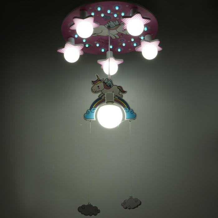 Люстра 86207/6 E27 40Вт розовый-белый 50х50х24 см BayerLux