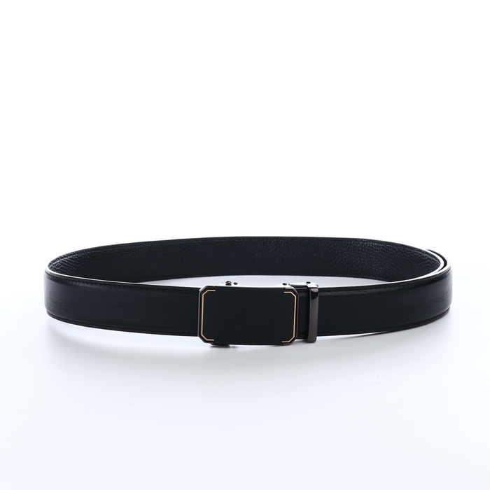 Ремень мужской, ширина 3,6 см, пряжка автомат, цвет чёрный