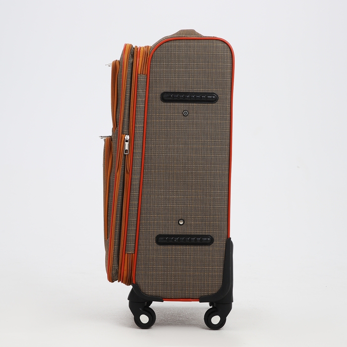 Чемодан средний 52 л (M), отдел на молнии, с расширением, кодовый замок, с расширением, цвет коричневый Чемодан средний 52 л (M), отдел на молнии, с расширением, кодовый замок, с расширением, цвет коричневый