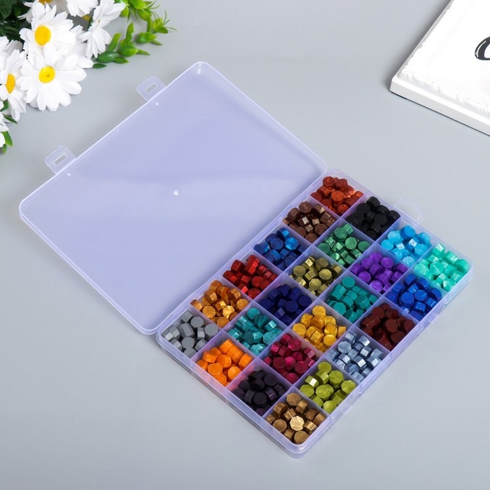 Набор сургуча Набор сургуча "Холодные цвета" перламутр 24 цвета 19х13х2 см