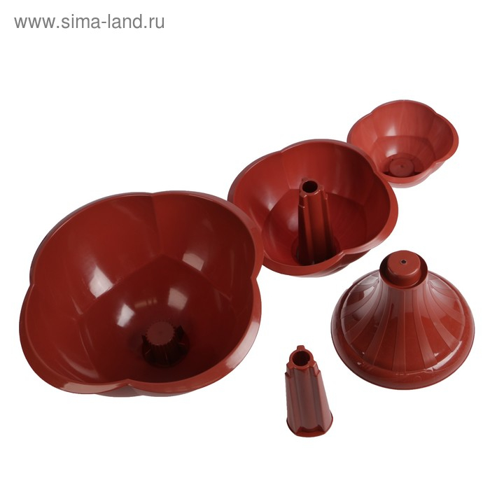 Клумба пластиковая, 3 яруса, d = 27–40–55 см, h = 90 см, коричневая, «Водопад» Клумба пластиковая, 3 яруса, d = 27–40–55 см, h = 90 см, коричневая, «Водопад»