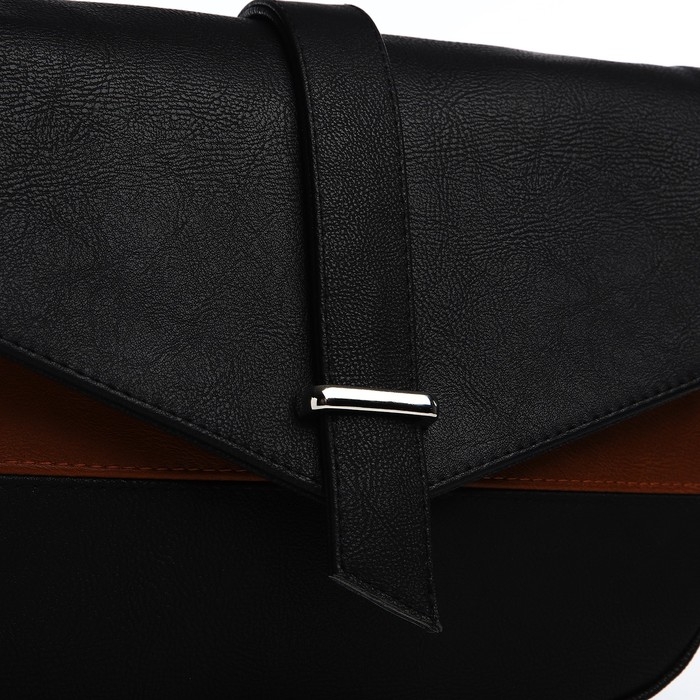 Сумка-мессенджер на магните, цвет чёрный/коричневый Сумка-мессенджер на магните, цвет чёрный/коричневый