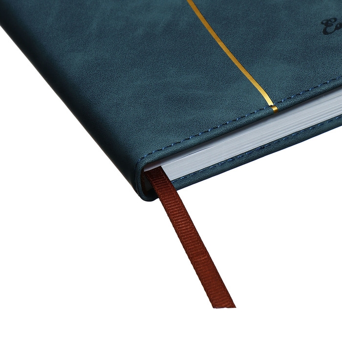 Ежедневник недатированный, А5, 140л, клетка, обл.кожзам, Стиль, темно-серый