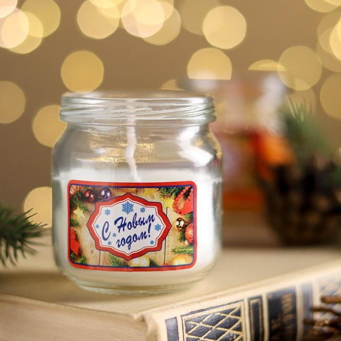 Ароматическая свеча в банке  Ароматическая свеча в банке "Зимний жасмин", 6,4х6 см