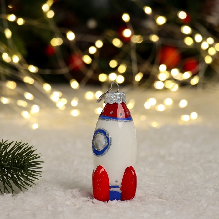 Елочное украшение Елочное украшение "Ракета", в подарочной упаковке, h-10 см
