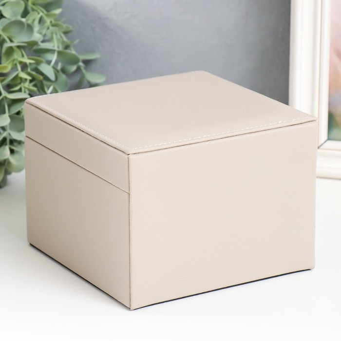 Шкатулка кожзам для украшений  Шкатулка кожзам для украшений "Серый опал" 16х16х11,8 см