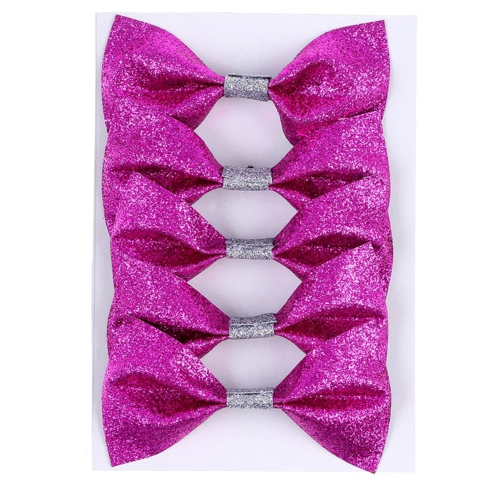 Новогодний декор на ёлку «Бантики» набор 5 шт., цвет МИКС Новогодний декор на ёлку «Бантики» набор 5 шт., цвет МИКС